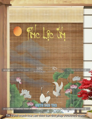 file tranh manh hoa sen chim hac thu phap 20092025 thanh