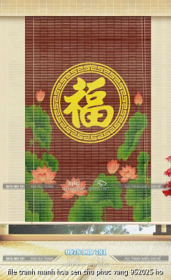 file tranh manh hoa sen chu phuc vang 952025 ho
