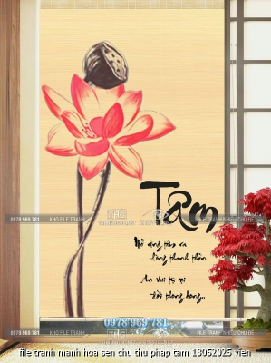 file tranh manh hoa sen chu thu phap tam 13052025 vien