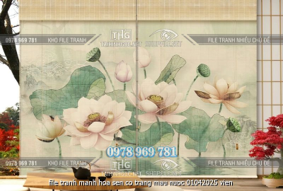 file tranh manh hoa sen co trang mau nuoc 01042025 vien