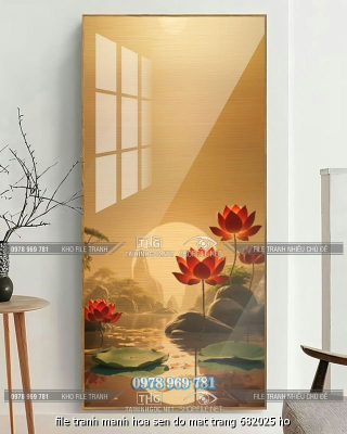 file tranh manh hoa sen do mat trang 682025 ho