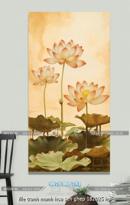 file tranh manh hoa sen ghep 182025 ho