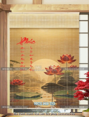 file tranh manh hoa sen thu phap 12112025 ho