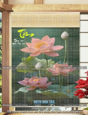 file tranh manh hoa sen thu phap chu tam 13122025 phu