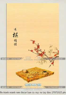 file tranh manh rem decor ban co vay va cay dao 17072025 phu