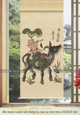 file tranh manh rem dong ho cau be cuoi trau 2462025 dat