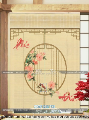 file tranh manh rem hoa tiet khung tron va hoa mau don phuc duc 28102025