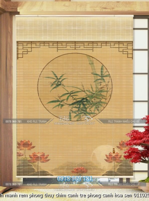 file tranh manh rem phong thuy chim canh tre phong canh hoa sen 01102025 phu