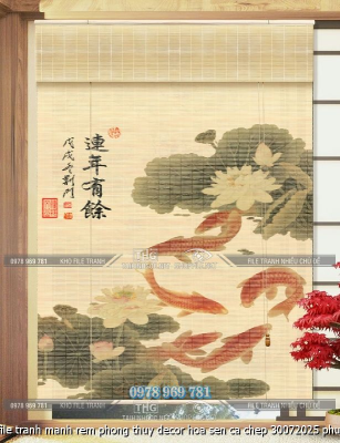 file tranh manh rem phong thuy decor hoa sen ca chep 30072025 phu