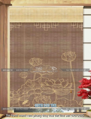 file tranh manh rem phong thuy hoa tiet line sen 09072025