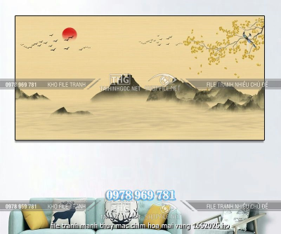 file tranh manh thuy mac chim hoa mai vang 1652025 ho