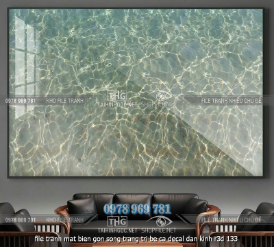 file tranh mat bien gon song trang tri be ca decal dan kinh r3d 133