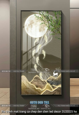 file tranh mat trang ca chep den dien led decor 3132025 ho