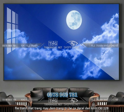 file tranh mat trang may dem trang tri be ca decal dan kinh r3d 128