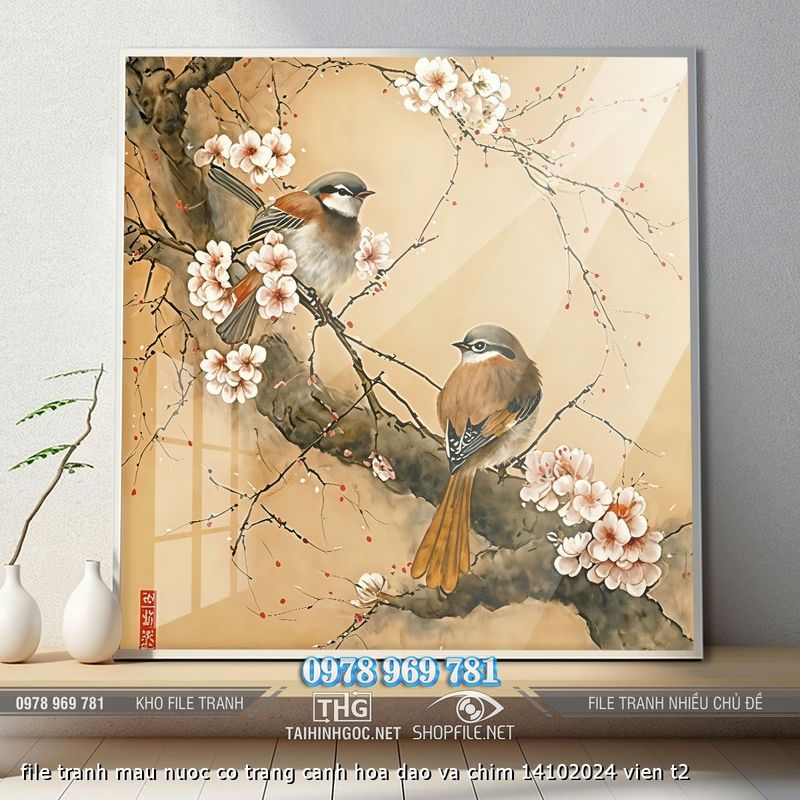 file tranh mau nuoc co trang canh hoa dao va chim 14102024 vien t2 file tranh mau nuoc co trang canh hoa dao va chim 14102024 vien t2