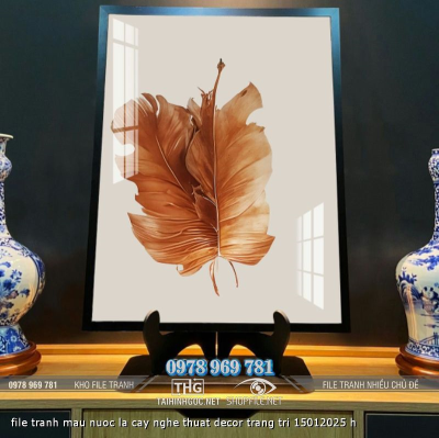 file tranh mau nuoc la cay nghe thuat decor trang tri 15012025 h