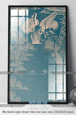 file tranh nghe thuat chim hac ben suoi 25092025 hanh