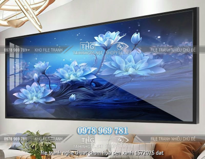 file tranh nghe thuat chum hoa sen xanh 1572025 dat
