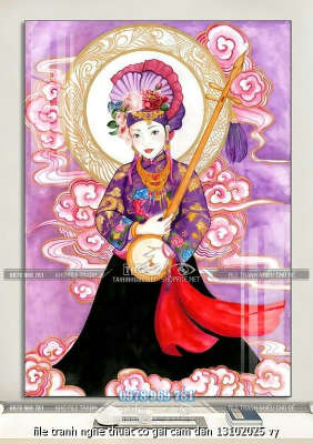 file tranh nghe thuat co gai cam dan 13102025 vy