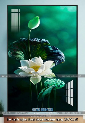 file tranh nghe thuat decor hoa sen trang 30072025