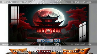 file tranh nghe thuat nhat ban trang tri be ca decal dan kinh t3317