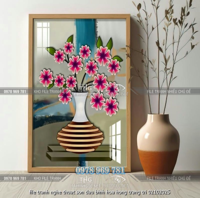 file tranh nghe thuat son dau binh hoa hong trang tri 02102025