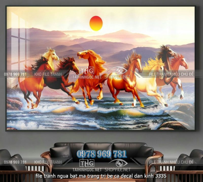 file tranh ngua bat ma trang tri be ca decal dan kinh 3335