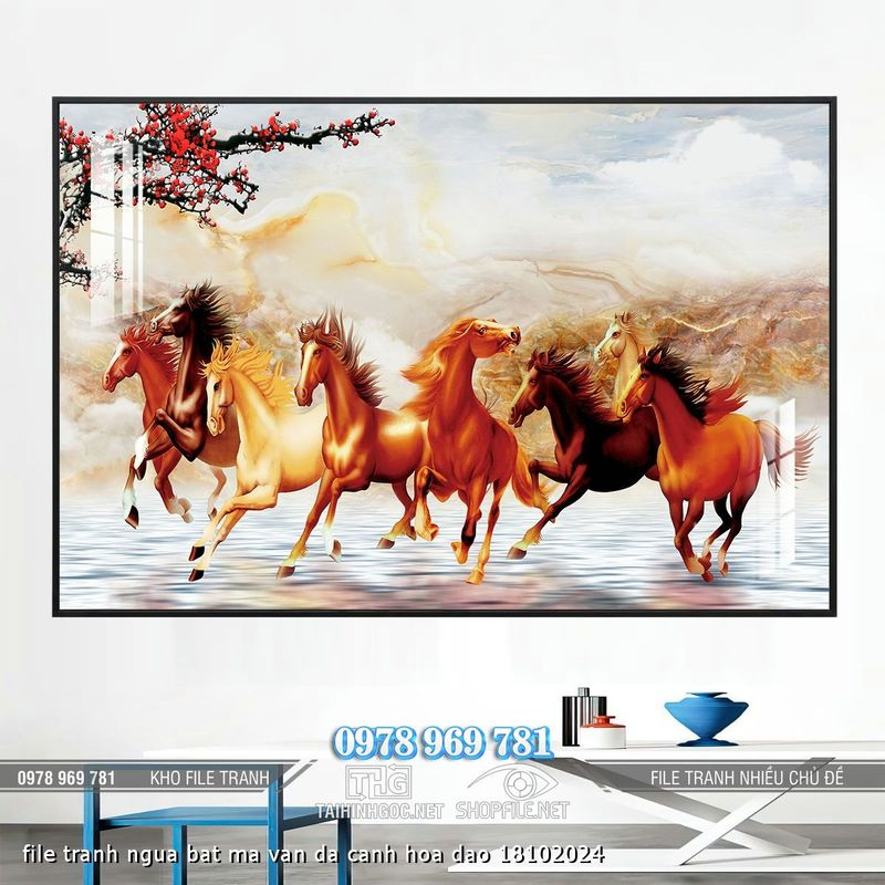 file tranh ngua bat ma van da canh hoa dao 18102024