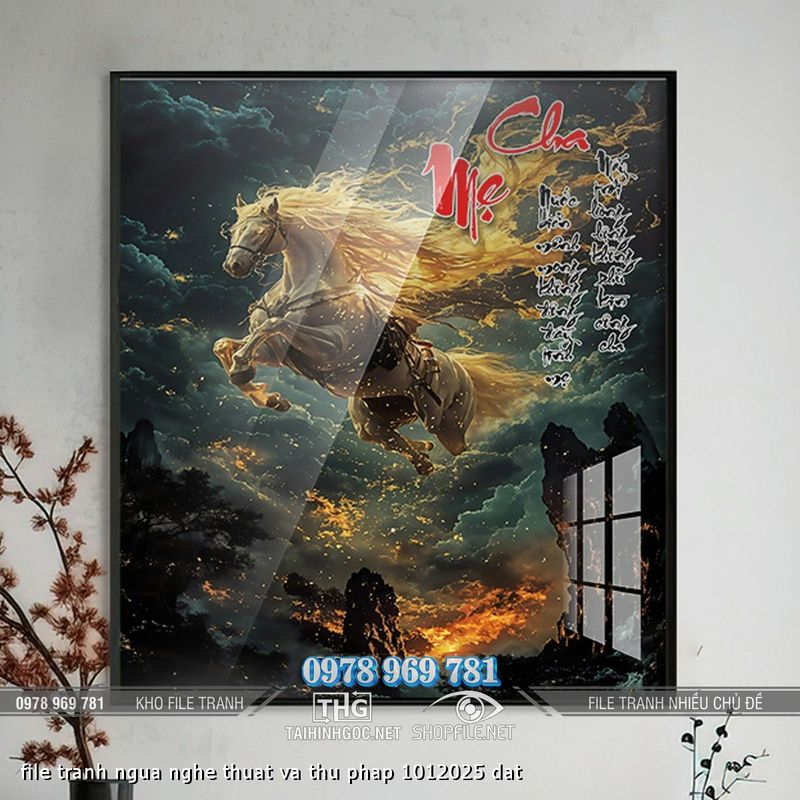 file tranh ngua nghe thuat va thu phap 1012025 dat