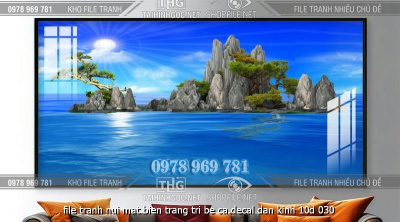 file tranh nui mat bien trang tri be ca decal dan kinh 10d 030