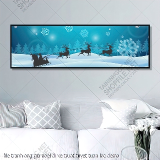 tranh cong giao file tranh ong gia noel di xe truot tuyet tuan loc