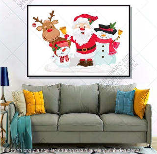 tranh cong giao file tranh ong gia noel lac chuong bao hieu giang sinh den