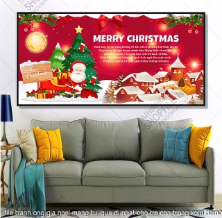 tranh cong giao file tranh ong gia noel mang tui qua di phat cho tre con trong xom