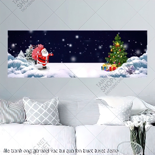 file tranh ong gia noel vac tui qua lon truot tuyet