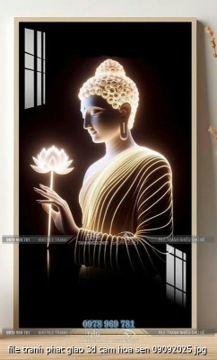 file tranh phat giao 3d cam hoa sen 09092025