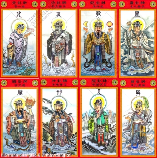 file tranh phat giao 8 vi than trang tri