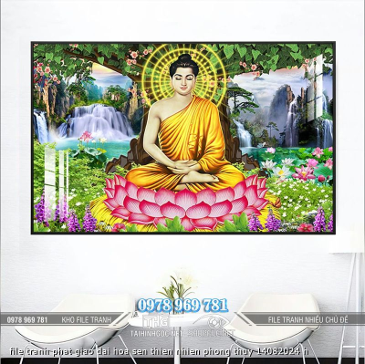file tranh phat giao dai hoa sen thien nhien phong thuy 14082024 h