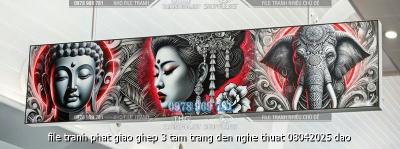 file tranh phat giao ghep 3 tam trang den nghe thuat 08042025 dao