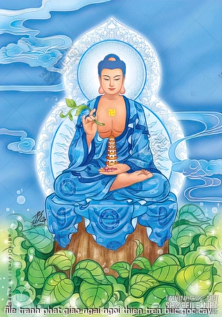 file tranh phat giao ngai ngoi thien tren buc goc cay