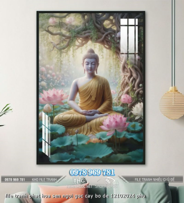 file tranh phat hoa sen ngoi goc cay bo de 12102024 phu