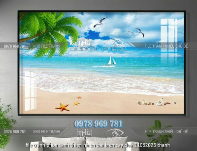 file tranh phon canh thien nhien bai bien cay dua 11062025 thanh