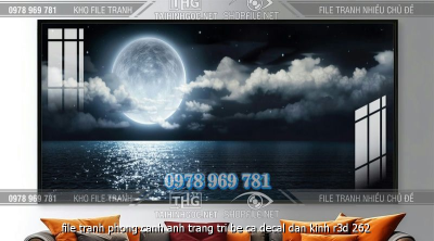 file tranh phong canh anh trang tri be ca decal dan kinh r3d 262