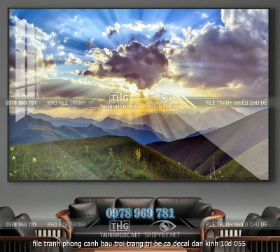 file tranh phong canh bau troi trang tri be ca decal dan kinh 10d 055