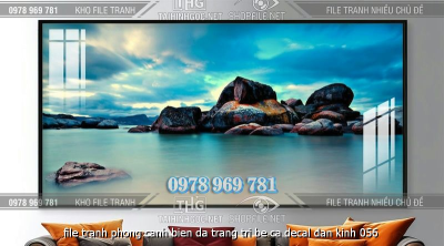 file tranh phong canh bien da trang tri be ca decal dan kinh 056