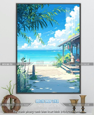 file tranh phong canh bien hoat hinh 24042025 hanh