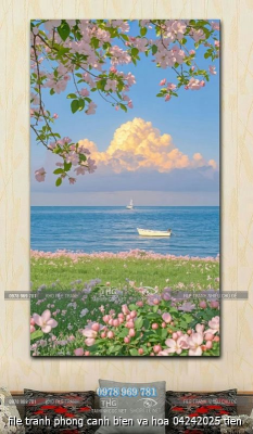 file tranh phong canh bien va hoa 04242025 tien