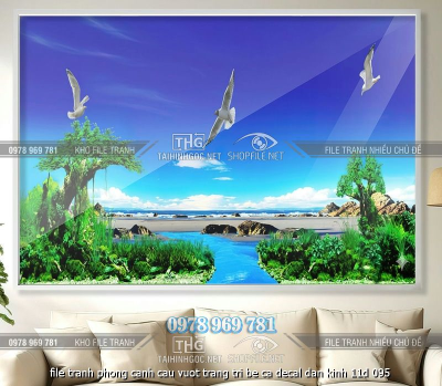 file tranh phong canh cau vuot trang tri be ca decal dan kinh 11d 095