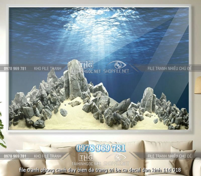 file tranh phong canh day bien da trang tri be ca decal dan kinh 11d 018