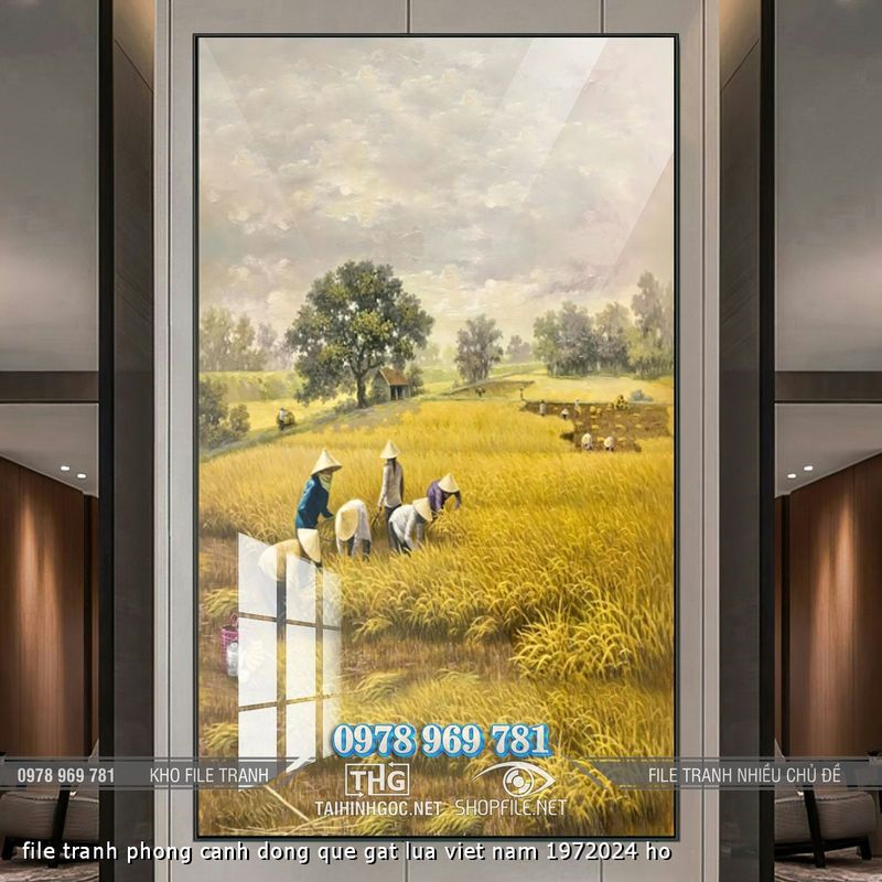 file tranh phong canh dong que gat lua viet nam 1972024 ho