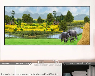 file tranh phong canh dong que gia dinh nha trau 22022024 hieu